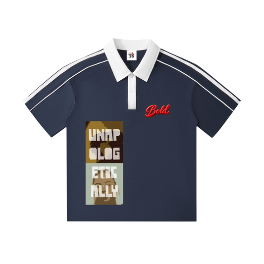 Contrast Collar Short-Sleeve Polo Shirt