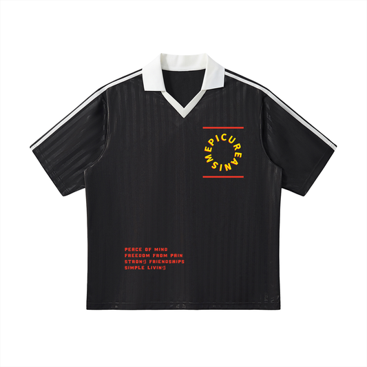 Contrast Collar Striped Soccer Jersey